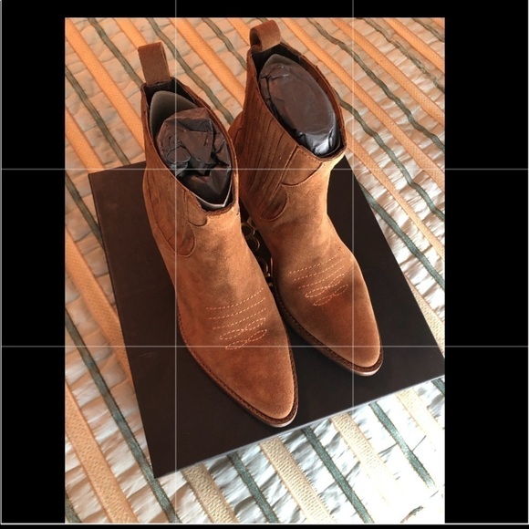 Maje Suede Western Cowboy Women’s Flats Boots - Picture 5 of 16